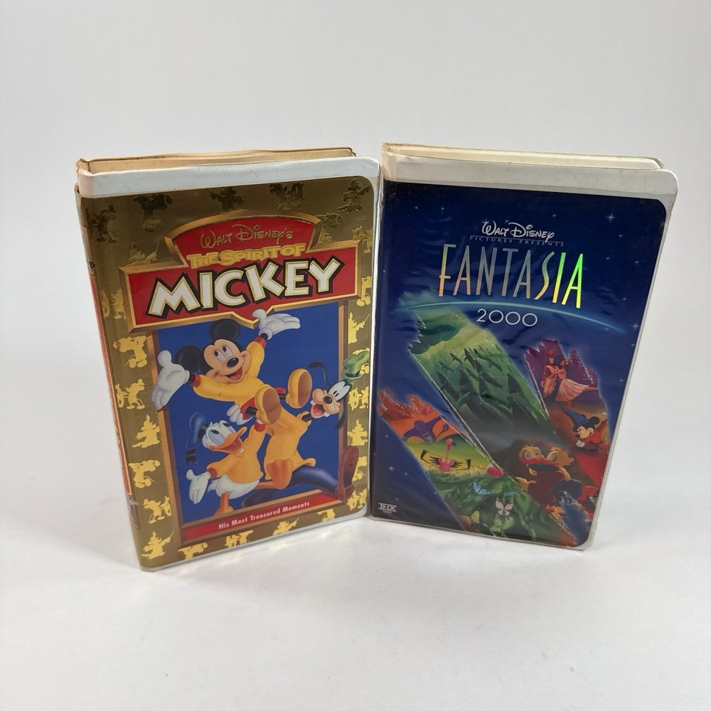 Disney VHS Lot Fantasia 2000 Spirit of Mickey Mouse Clamshell 2 Tape